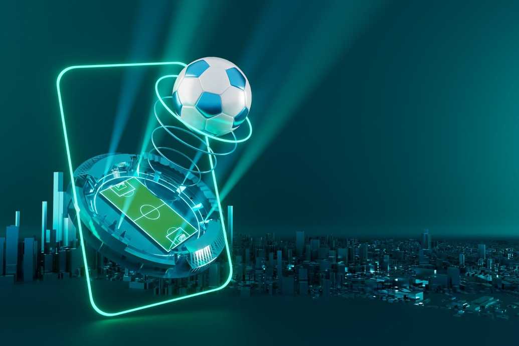 Soccer field with goal